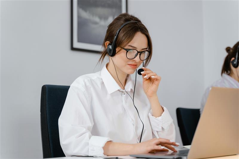 worker with headset