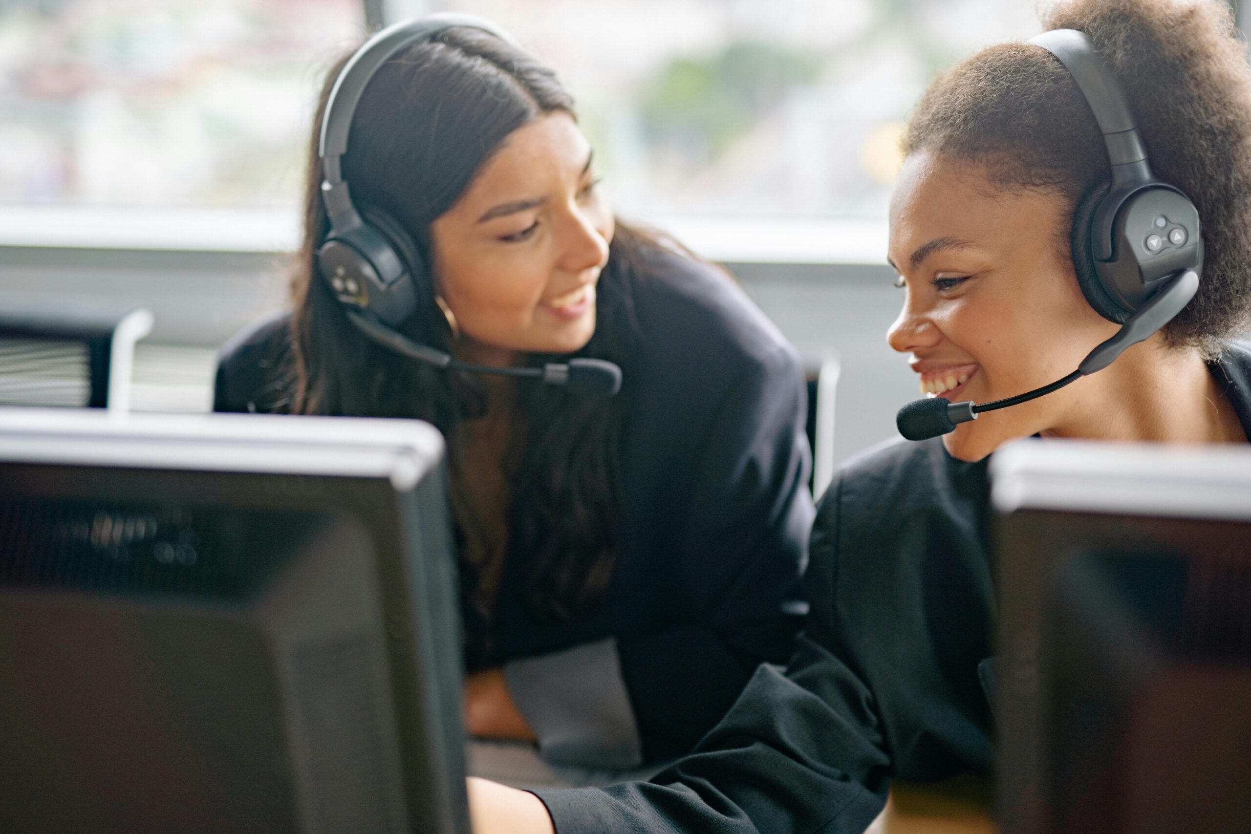 2 workers with headset