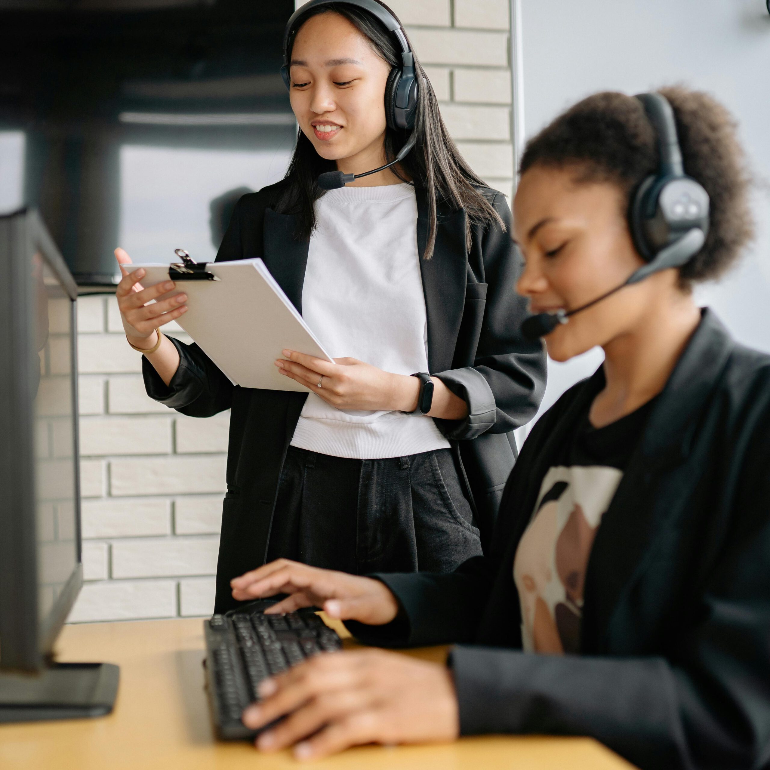 workers with headset